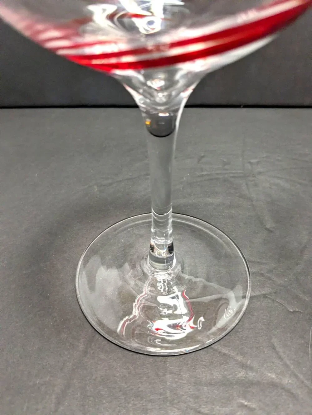 Pier 1 Red Swirline Balloon Wine Glasses Set Of 2 8.5